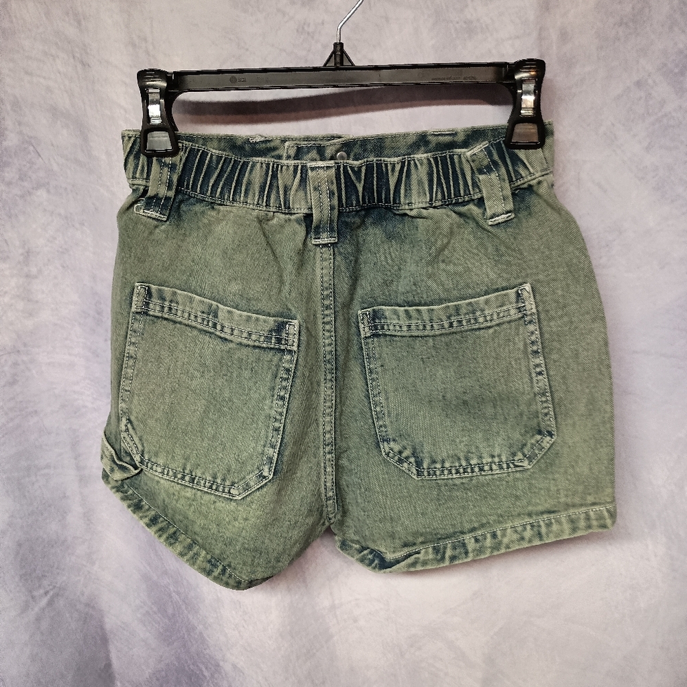 Wild Fable Green/Blue Denim Highโ Waisted Shorts - Picture 3 of 5